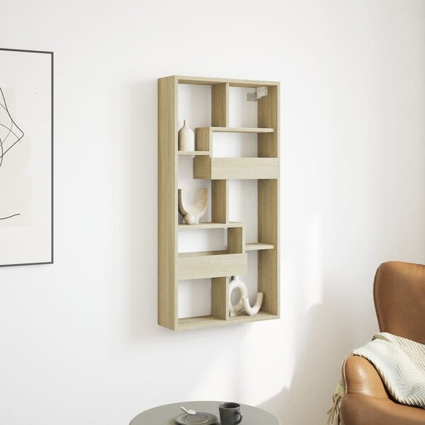 VidaXL sonoma tölgy színű szerelt fa faliszekrény 50 x 15 x 100 cm