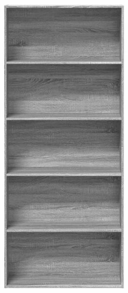 Szürke sonoma szerelt fa könyvszekrény 80 x 30 x 189 cm