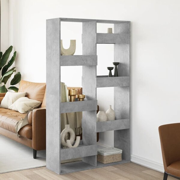 Betonszürke szerelt fa térelválasztó 100 x 33 x 175 cm