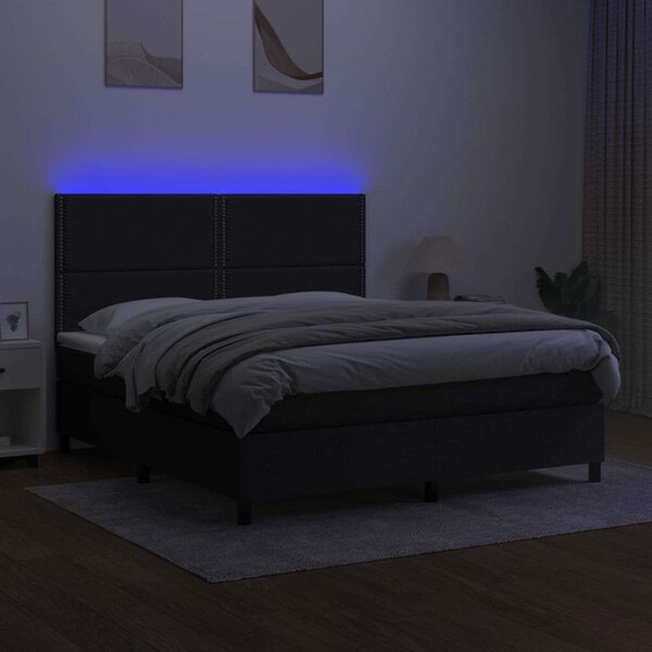 VidaXL LED-es Ágy - Zsebrugós Matrac - 180x200 cm