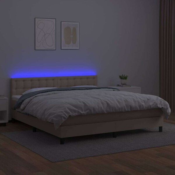 VidaXL Cappuccino Ágy - 160x200 cm - LED-es