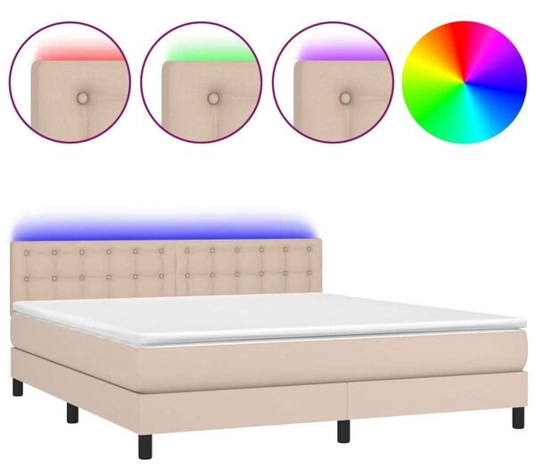 VidaXL Cappuccino Ágy - 160x200 cm - LED-es