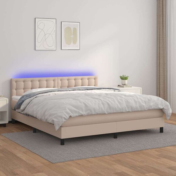 VidaXL Cappuccino Ágy - 160x200 cm - LED-es