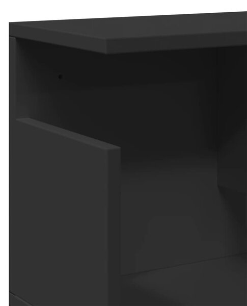 Fekete szerelt fa faliszekrény 80 x 20 x 30 cm
