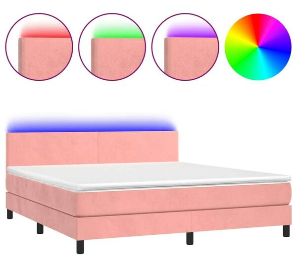 VidaXL - Bársony Ágy LED-del - 160x200 cm