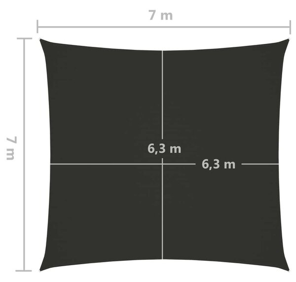 VidaXL Napvitorla - Négyzet - 7x7m, Antracit Szürke