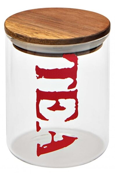 Tea Üveg Tároló Légmentesen Záródó Fedővel, Piros, Ø10xM12,5 cm