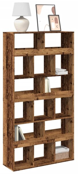 Antik fa színű szerelt fa könyvespolc 100 x 33 x 187,5 cm