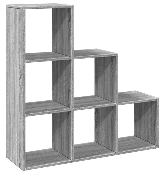 3 szintes szürke sonoma fa elválasztó könyvespolc 99x29x99 cm