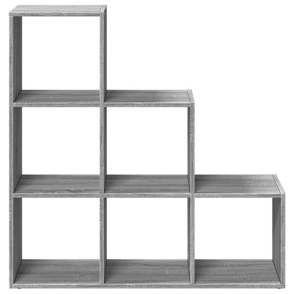 3 szintes szürke sonoma fa elválasztó könyvespolc 99x29x99 cm