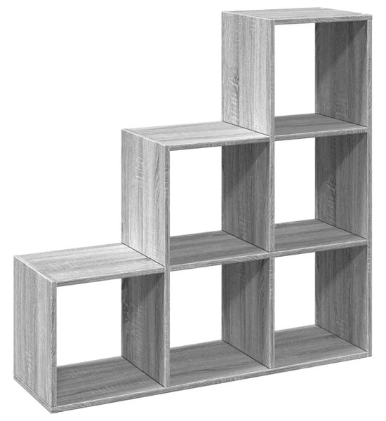 3 szintes szürke sonoma fa elválasztó könyvespolc 99x29x99 cm