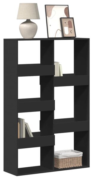 Fekete szerelt fa könyvespolc 100 x 33 x 155,5 cm