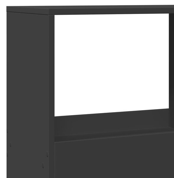 Fekete szerelt fa könyvespolc 100 x 33 x 155,5 cm