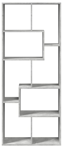 Betonszürke szerelt fa elválasztó könyvespolc 67x25x161,5 cm