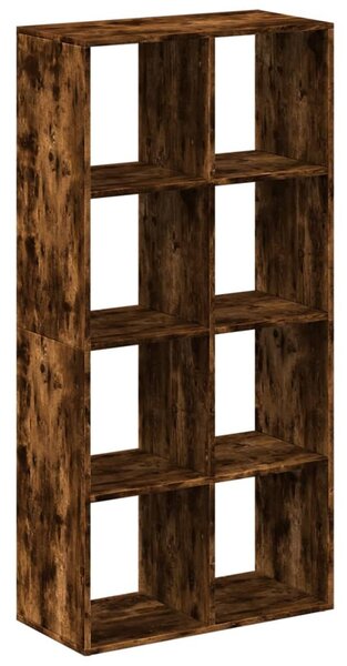 Füstös tölgy szerelt fa elválasztó könyvespolc 69,5x29x137,5 cm