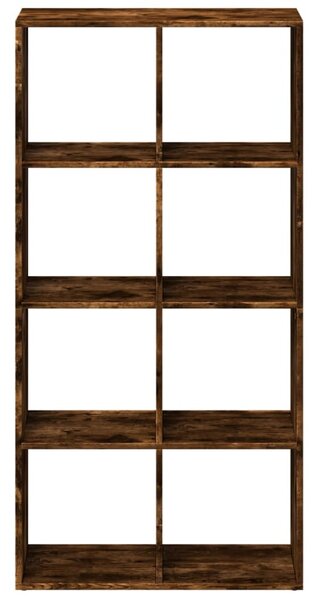 Füstös tölgy szerelt fa elválasztó könyvespolc 69,5x29x137,5 cm