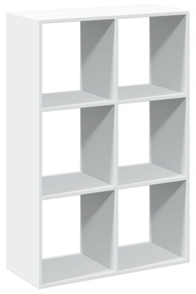 Fehér szerelt fa térelválasztó könyvespolc 69,5x29x103,5 cm