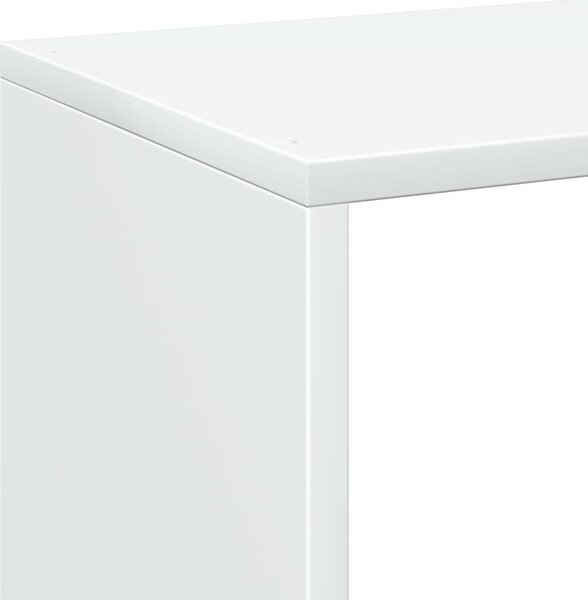 Fehér szerelt fa térelválasztó könyvespolc 69,5x29x103,5 cm