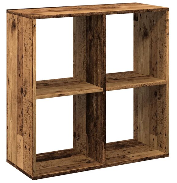 Antik fa színű fa térelválasztó könyvespolc 69,5x29x69,5 cm