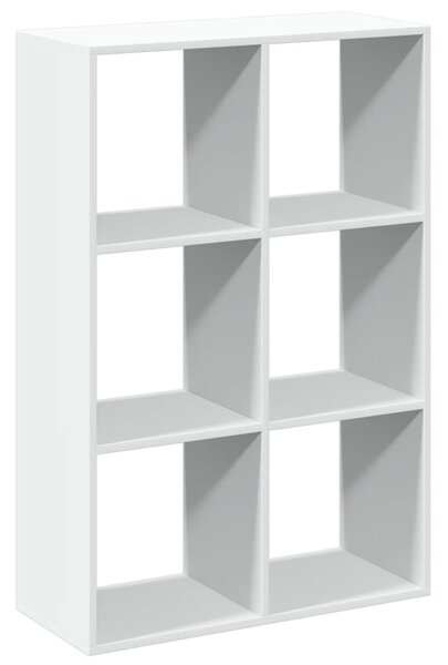 Fehér szerelt fa térelválasztó könyvespolc 69,5x29x103,5 cm