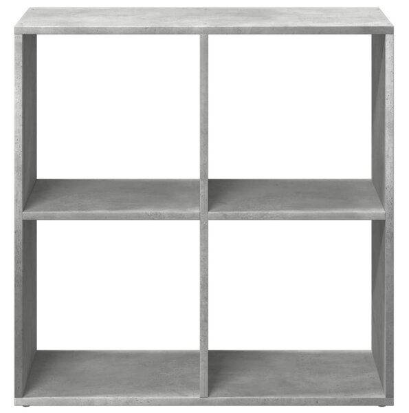 Betonszürke szerelt fa elválasztó könyvespolc 69,5x29x69,5 cm
