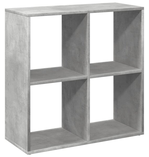 Betonszürke szerelt fa elválasztó könyvespolc 69,5x29x69,5 cm