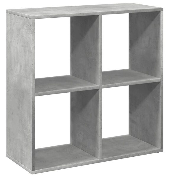 Betonszürke szerelt fa elválasztó könyvespolc 69,5x29x69,5 cm