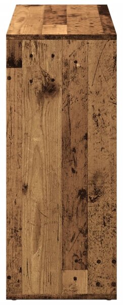 Antik fa színű fa térelválasztó könyvespolc 69,5x29x69,5 cm