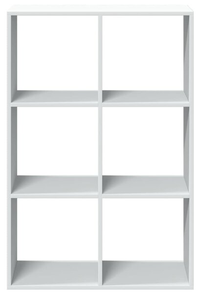Fehér szerelt fa térelválasztó könyvespolc 69,5x29x103,5 cm