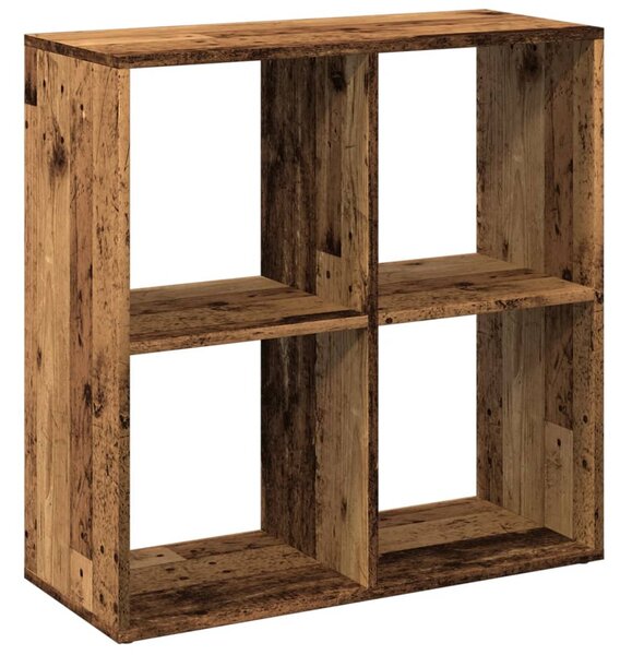 Antik fa színű fa térelválasztó könyvespolc 69,5x29x69,5 cm