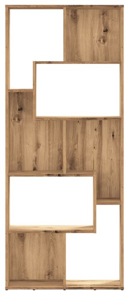 Műfából készült kézműves tölgyfa könyvespolc 67 x 24 x 161 cm