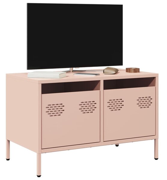 Rózsaszín hidegen hengerelt acél TV-szekrény 68 x 39 x 43,5 cm