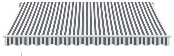 Antracitszürke-fehér kézzel kihúzható napellenző 400 x 300 cm