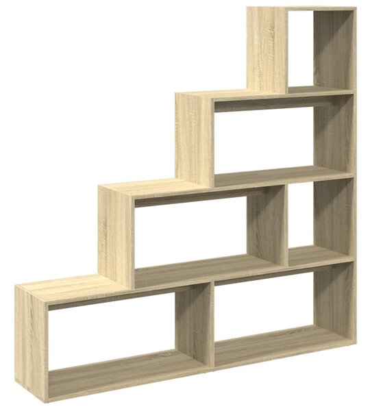 4 szintes sonoma tölgy elválasztó könyvespolc 143,5x29x143,5 cm