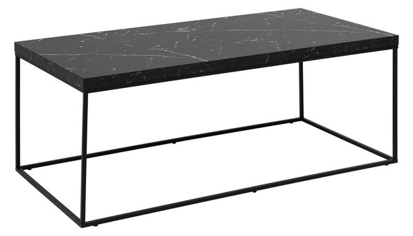 Fekete dohányzóasztal márvány dekoros asztallappal 55x110 cm Barossa – Actona