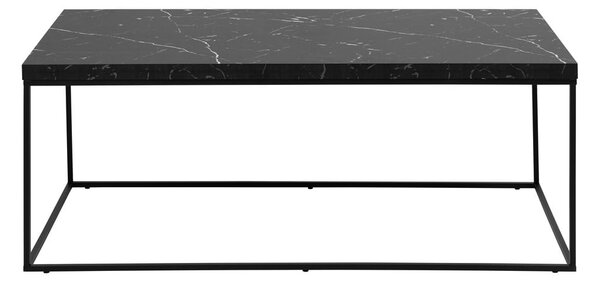 Fekete dohányzóasztal márvány dekoros asztallappal 55x110 cm Barossa – Actona