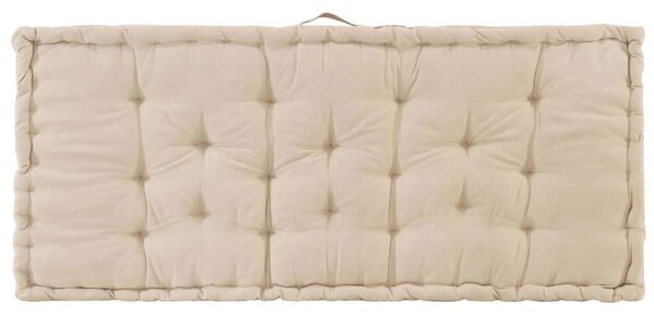 VidaXL bézs pamut raklappadló-párna 120 x 80 x 10 cm