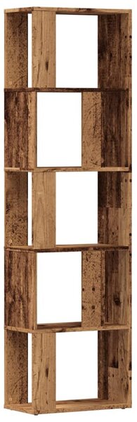 Antik fa színű szerelt fa könyvszekrény 45x24x159 cm