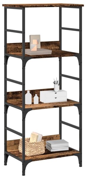 Antik fa színű szerelt fa könyvszekrény 50 x 33 x 117,5 cm