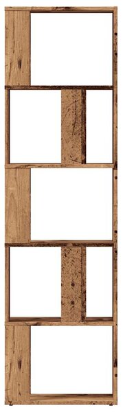 Antik fa színű szerelt fa könyvszekrény 45x24x159 cm
