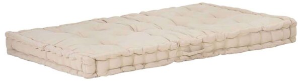 VidaXL bézs pamut raklappadló-párna 120 x 80 x 10 cm