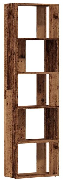 Antik fa színű szerelt fa könyvszekrény 45x24x159 cm