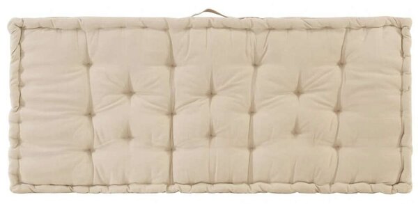 VidaXL bézs pamut raklappadló-párna 120 x 80 x 10 cm