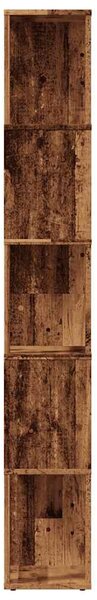 Antik fa színű szerelt fa könyvszekrény 45x24x159 cm