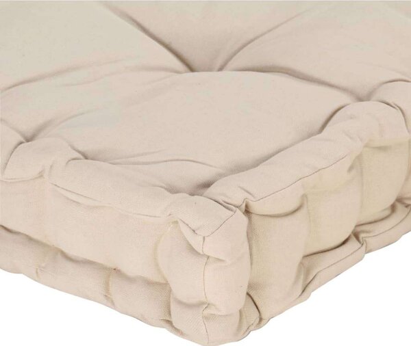 VidaXL bézs pamut raklappadló-párna 120 x 80 x 10 cm