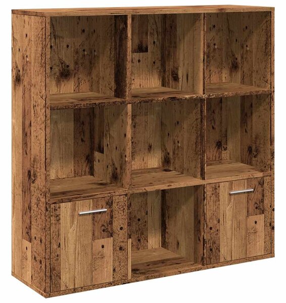 Antik fa színű szerelt fa könyvszekrény 98 x 29 x 97,5 cm