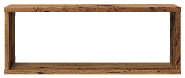 4 db antik fa színű szerelt fa fali kockapolc 60 x 15 x 23 cm