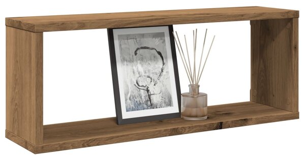 VidaXL 4 db kézműves tölgy színű szerelt fa fali kockapolc 60x15x23 cm