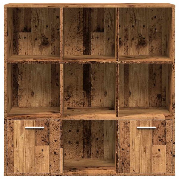 Antik fa színű szerelt fa könyvszekrény 98 x 29 x 97,5 cm