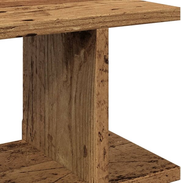 2 db antik fa színű szerelt fa fali polc 75 x 18 x 20 cm